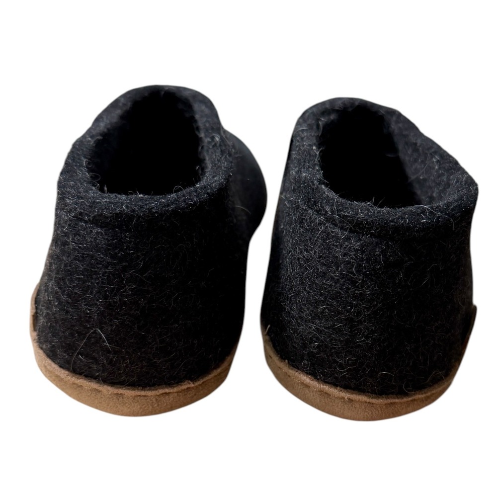 NEW Glerups Slip On Wool Felt Slippers Leather Sole Charcoal Gray 39 Unisex - Picture 3 of 6